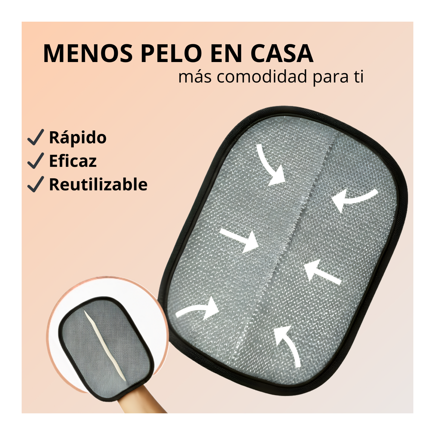 Manopla Quitapelos Reutilizable para Mascotas