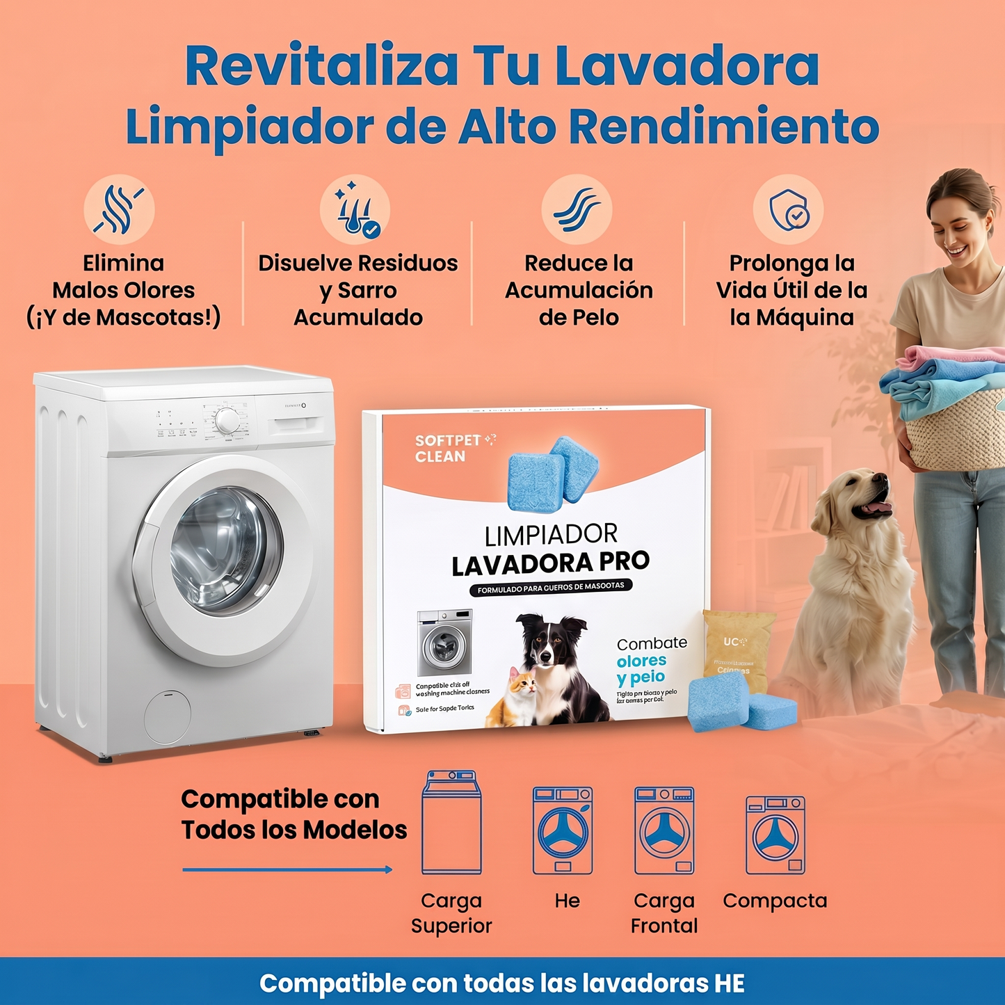 Pastillas Limpiadoras para Lavadora — Pack | Especial Mascotas